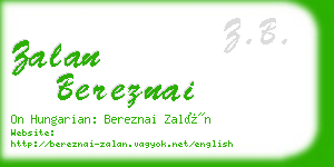 zalan bereznai business card